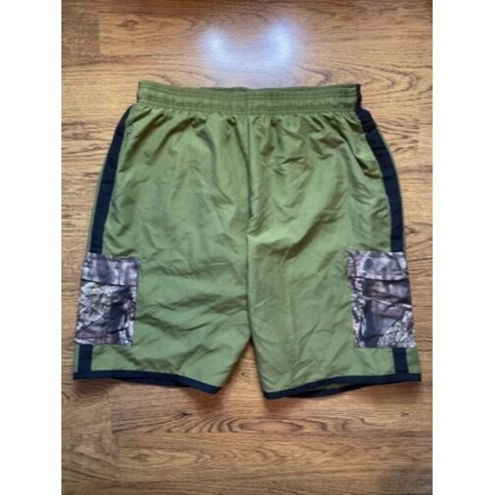 Mossy Oak Mens Swim Lined Drawstring Trunks Green Camouflage Size XL